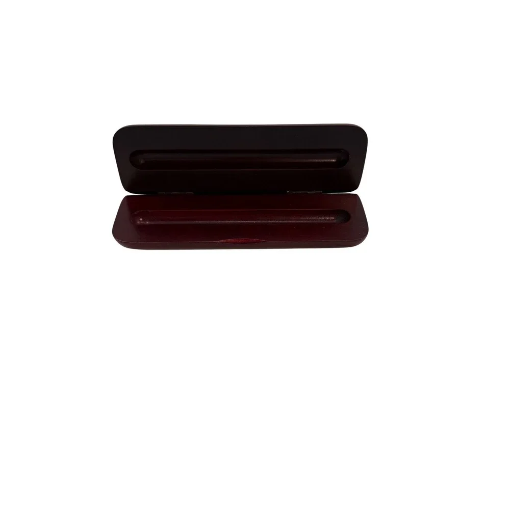 Bombay Co Vintage Wooden Pen Box Case Dark Red Cherry Lacquer Storage Holder